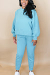 Just Hanging Out Set | Dusty Teal Sweatsuit - Forever Grace Boutique
