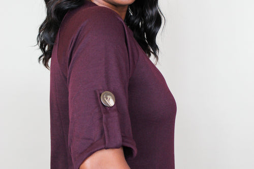 Serenity | Short Sleeve Tunic Dress | Purple - Forever Grace Boutique
